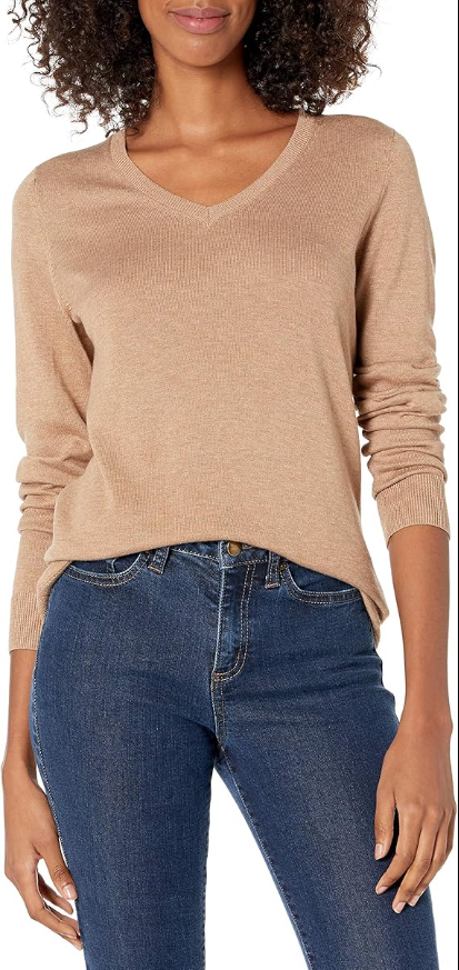 Women's Classic-Fit Lightweight Long-Sleeve V-Neck